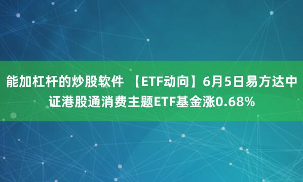 能加杠杆的炒股软件 【ETF动向】6月5日易方达中证港股通消费主题ETF基金涨0.68%