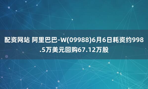 配资网站 阿里巴巴-W(09988)6月6日耗资约998.5万美元回购67.12万股